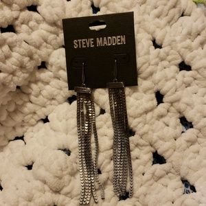 Black and white earrings.